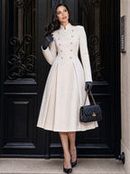 Vintage Military Wool Midi Coat Dress