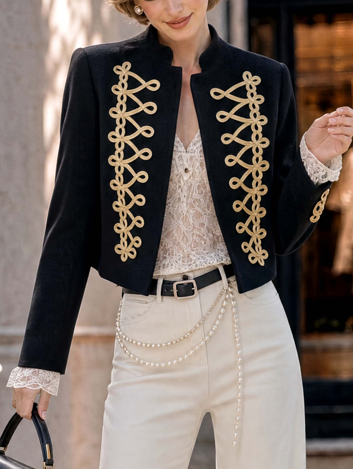 Classic Versatile Vintage Military Braided Trim Jacket