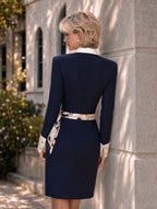 Retro Classic Sash‑Tie Midi Dressc