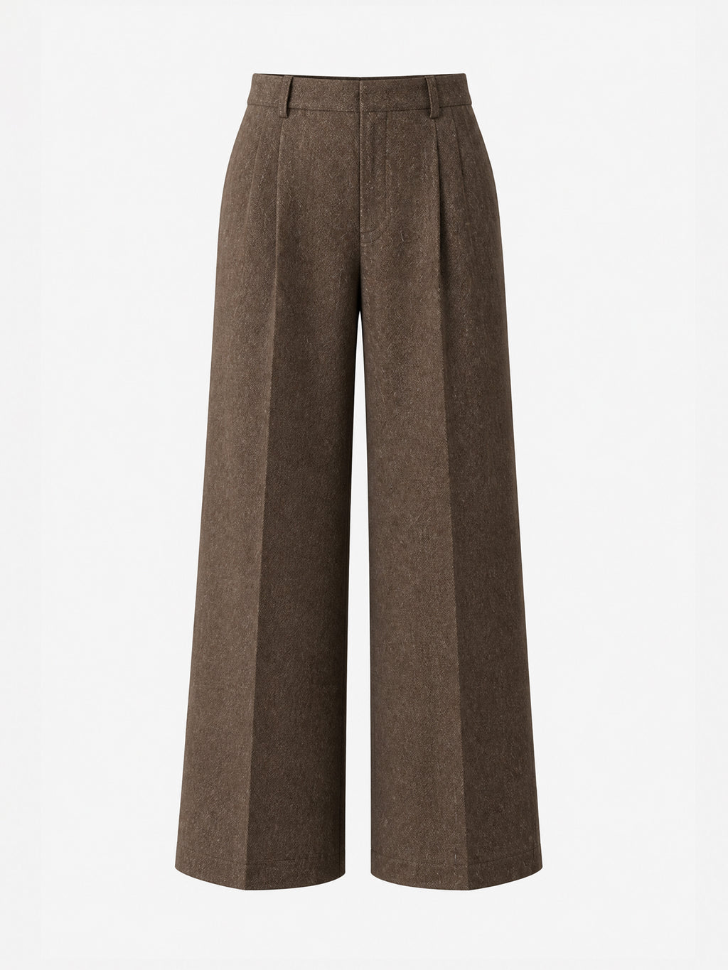 Vintage Pleated High-Waist Wool Wide-Leg Trousers