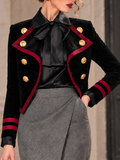 Vintage Military Black Velvet Cropped Jacket