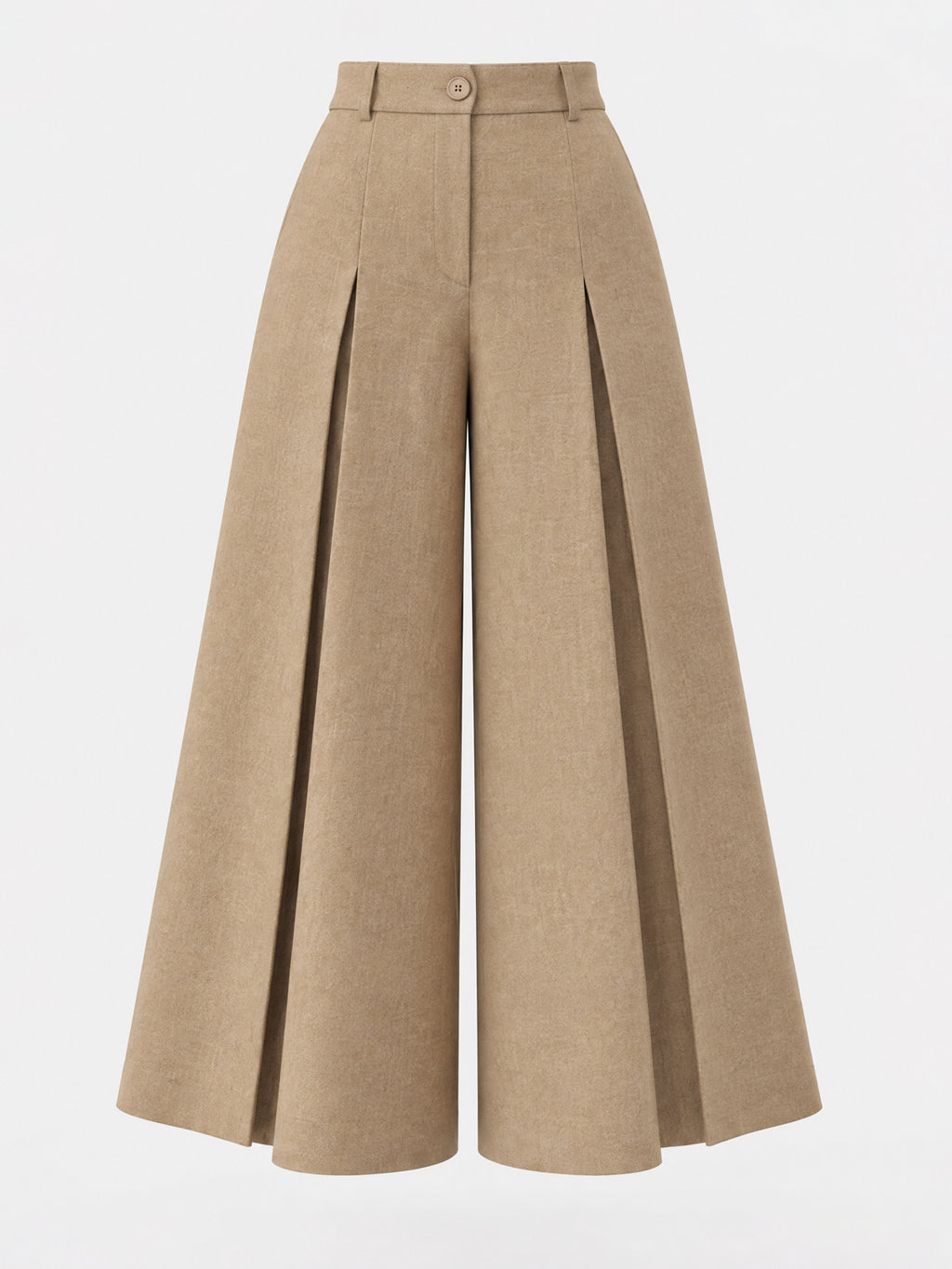Vintage Pleated High-Waist Wool Wide-Leg Pants