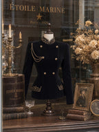 Retro Military Gold‑Embroidered Velvet Jacket
