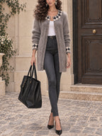 Vintage Gray Mohair Longline Knit Cardigan