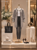 Vintage Gray Mohair Longline Knit Cardigan
