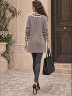 Vintage Gray Mohair Longline Knit Cardigan