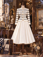 Vintage Retro High‑Waist A‑Line Midi Skirt