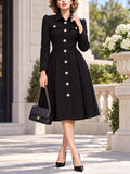 Retro Floral Button Midi Shirt Dress