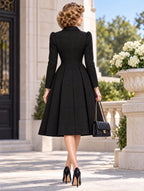 Retro Floral Button Midi Shirt Dress