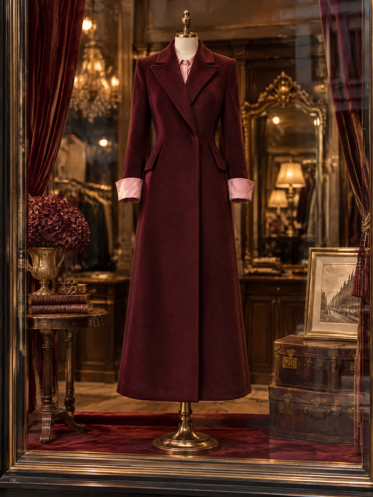 Vintage Color Block Patchwork Long Woolen Coat