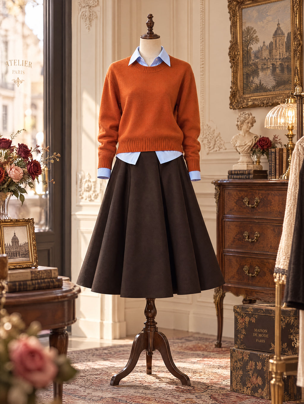 Retro Simple Solid Color Knit Pullover