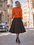 Retro Simple Solid Color Knit Pullover
