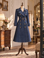 Retro Classic Double‑Breasted Denim Trench