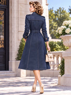 Retro Classic Double‑Breasted Denim Trench