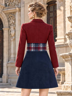 Retro Notched Lapel Double‑Breasted Midi Dress Coat