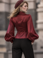 Vintage Satin Cowl Neck Blouse