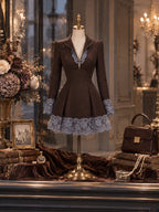 Vintage LaceZip Front Tweed Dress