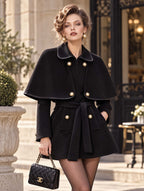 Retro Noble Cape Mini Wool Coat