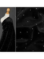 Vintage B&W Rhinestone Velvet Faux Two-Piece Slim Mini Dress
