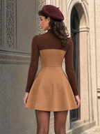 Vintage Knit Faux Suede Panel Mini Dress