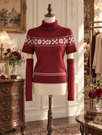 Retro Fair Isle Turtleneck Sweater