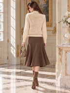 Retro Teddy Furry Tie‑Front Jacket