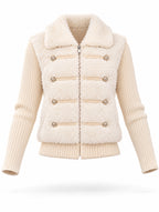 Retro Classic Sherpa Knit Sleeve Coat