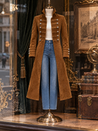 Vintage Faux Suede Double Breasted Coat