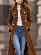Vintage Faux Suede Double Breasted Coat