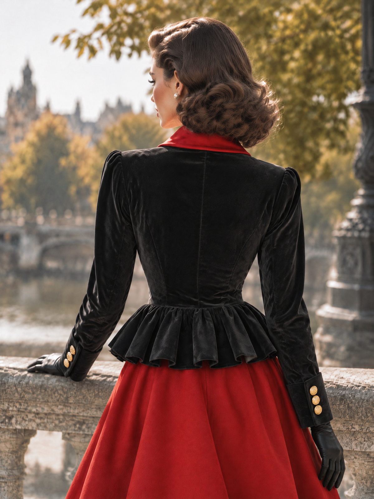 Vintage Color Block Lapel Waist-Tailored Blazer