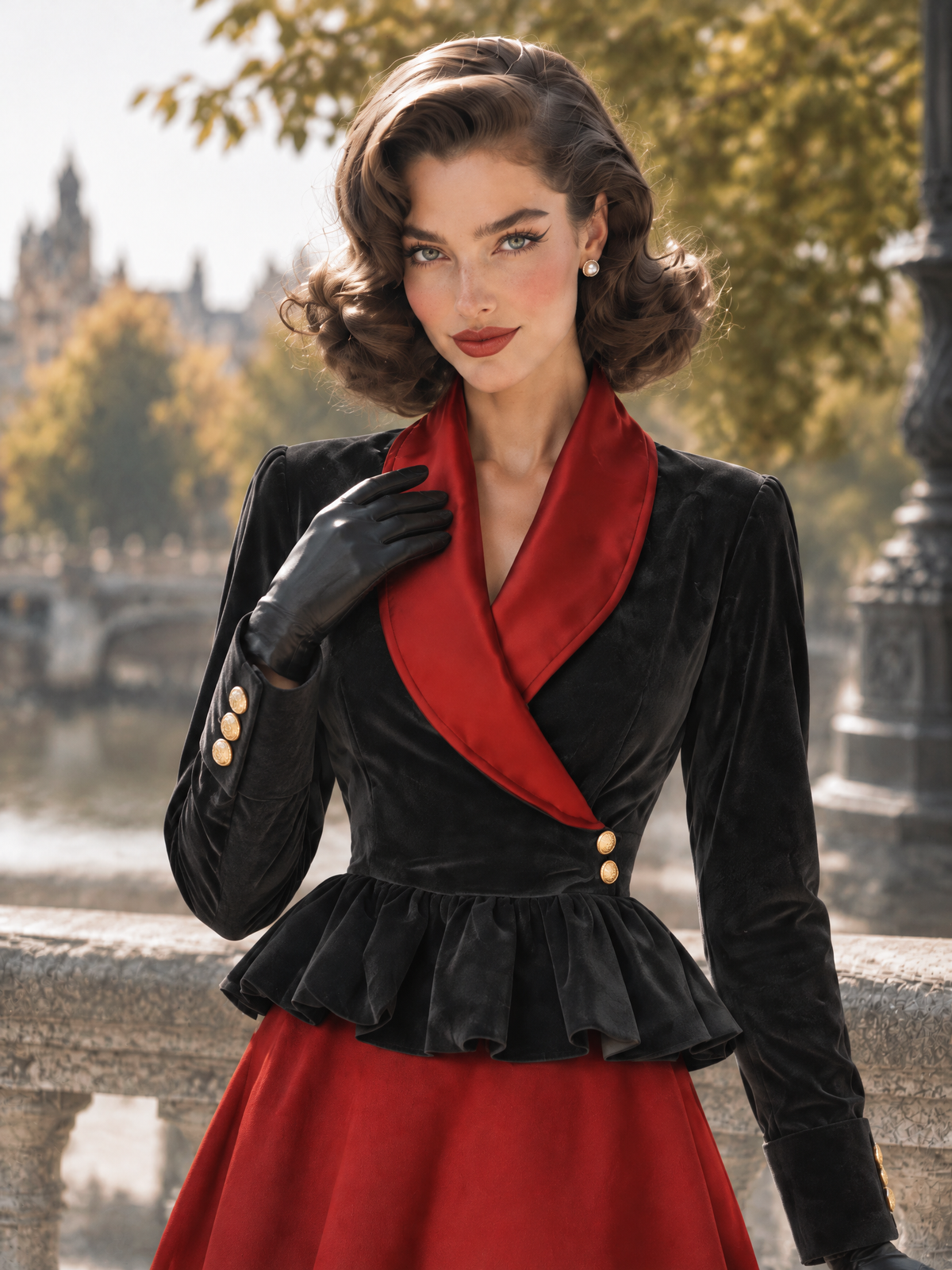 Vintage Color Block Lapel Waist-Tailored Blazer