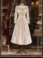 Vintage Velvet Cowl Neck Midi Dress