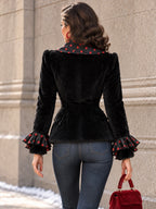 Vintage Polka Dot Trim Fitted Jacket