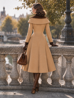 Vintage Pleated Panel Knit Cardigan Coat