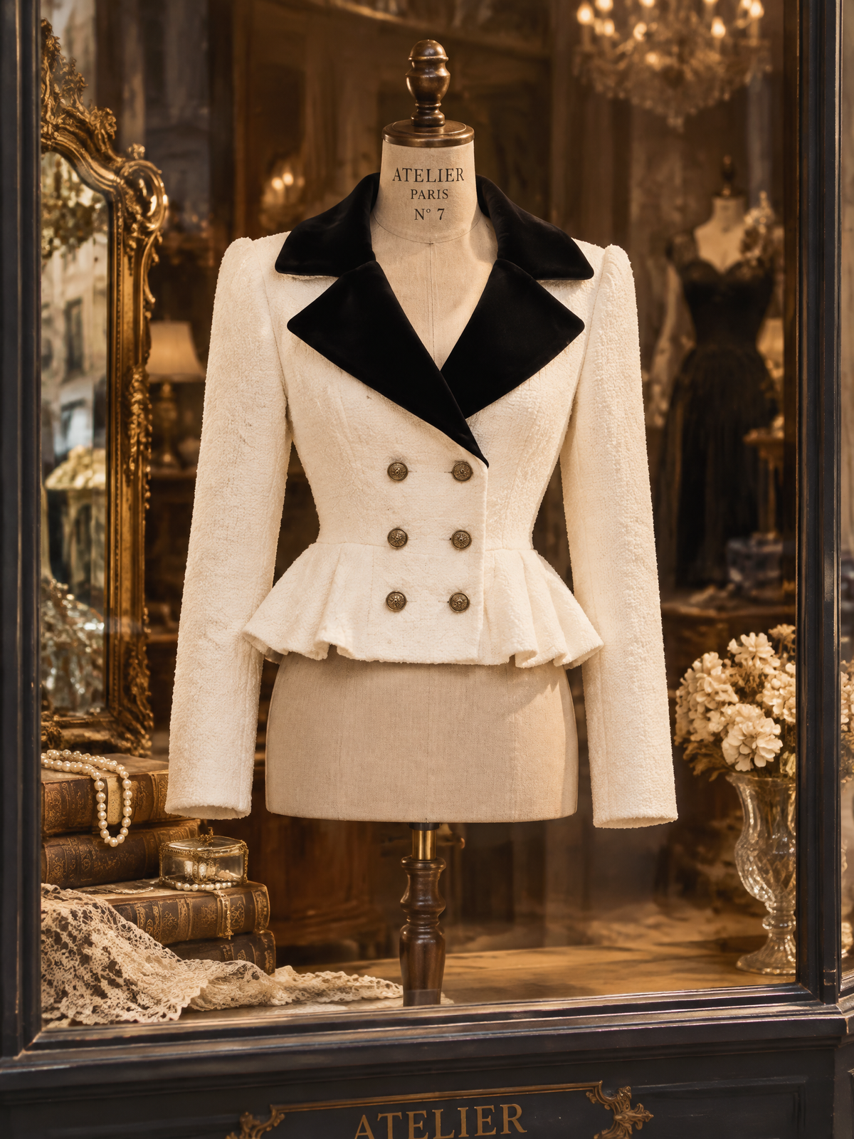Vintage Double Breasted Lapel Color Contrast Blazer