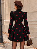 Vintage Polka Dot Military Mini Dress