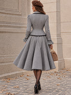 Vintage Gray Double-Breasted Blazer