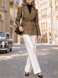 Vintage High Waist Straight Trousers