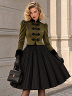 Tage Velvet Frog Closure Cropped Jacket