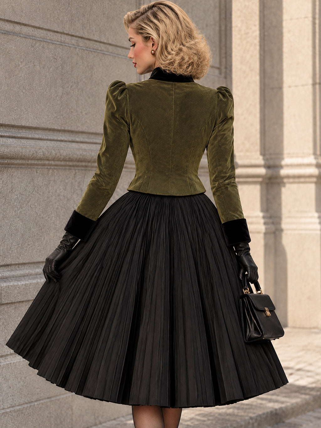 Tage Velvet Frog Closure Cropped Jacket