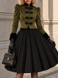 Tage Velvet Frog Closure Cropped Jacket