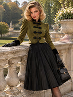 Tage Velvet Frog Closure Cropped Jacket