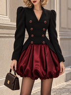Vintage Military Style Bubble Mini Dress
