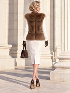 Vintage Faux Fur Leather Sleeveless Vest