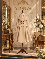 Vintage Double Breasted Midi Coat Dress