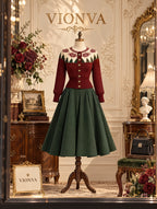 Vintage Midi Forest Green Full Circle Skirt