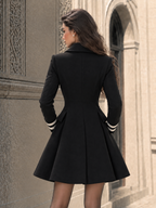 Vintage Side Placket Zip Lapel Coat