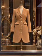 Vintage Lapel Fitted Waist Wool Blend Coat