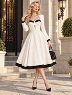 Vintage Structured Bust Midi Dress