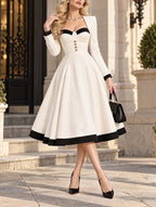 Vintage Structured Bust Midi Dress